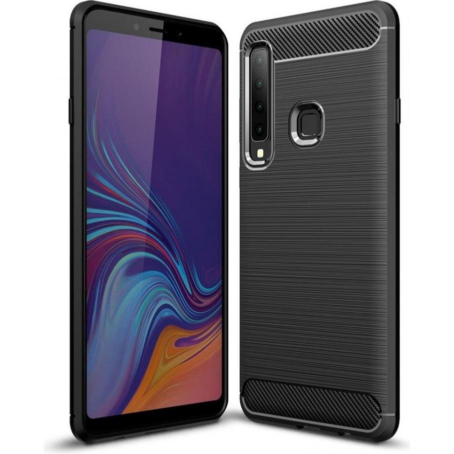 Thumbnail - Screenguard Samsung Galaxy A9 2018 Hülle Carbon Brushed Soft TPU (Samsung Galaxy A9 (2018)), Smartphone Hülle, Schwarz