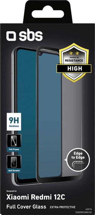 Produktbild SBS Glas SP Full Cover Xiaomi Redmi 12C (1 Stk., Xiaomi Redmi 12C)