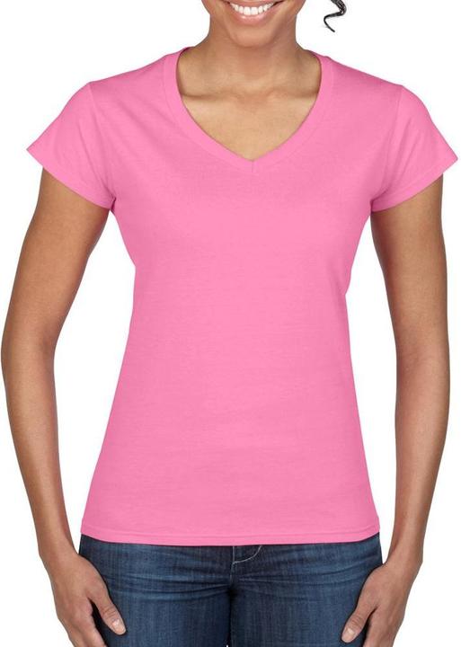 Actual product image Gildan Ladies Soft Style Short Sleeve V-Neck T-Shirt (M)