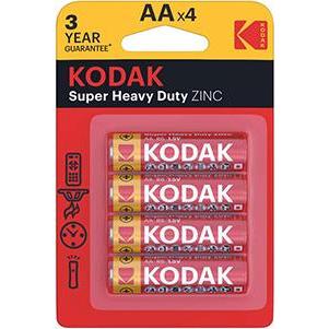 Kodak Extra Heavy-Duty Stilo 4 (4 pz., AA / LR6 / LR06 / Mignon / R6 / R14505), Batterie + pile