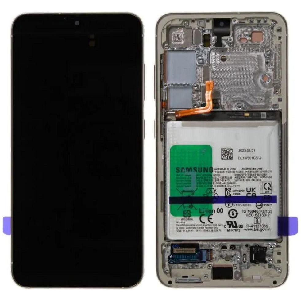 Samsung Galaxy S23 Display with Battery Original- Lime (Display, Galaxy S23), Mobilgerät Ersatzteile