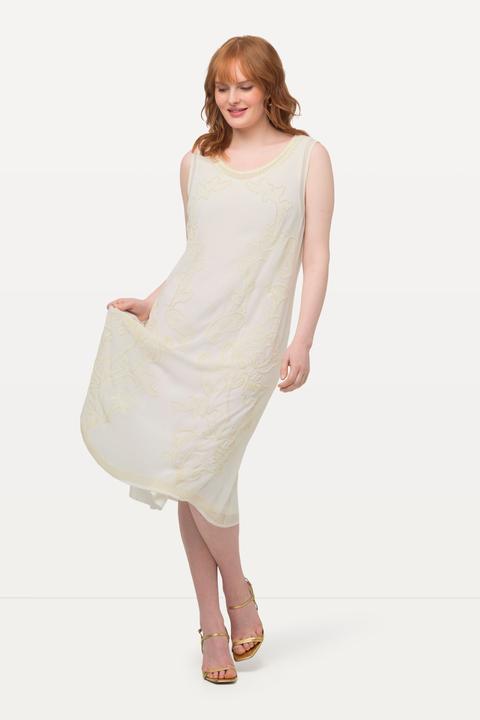Produktbild Ulla Popken Kleid, doppellagig, Perlen, A-Linie, Rundhals, ärmellos (50, 52)