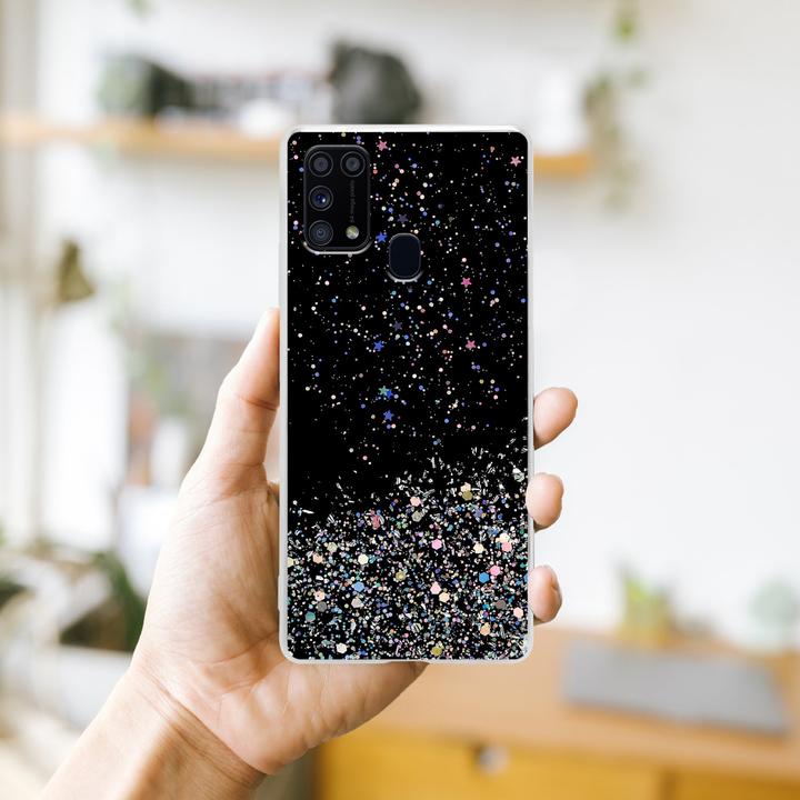 Actual product image Cadorabo TPU cover with glitter for Samsung Galaxy M31 (Samsung Galaxy M31)