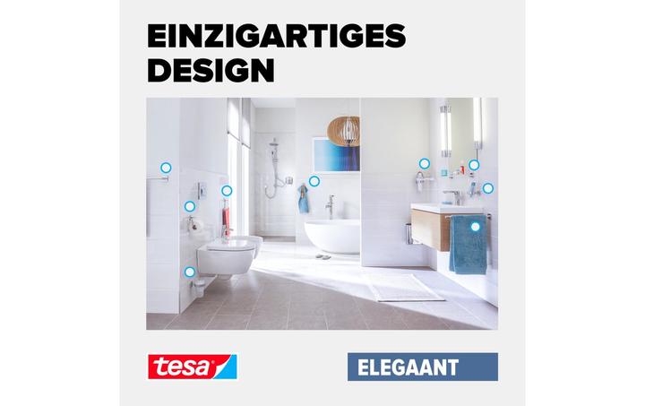 Produktbild tesa ELEGAANT Handtuchstange doppelt inkl. Klebelösung ohne Bohren