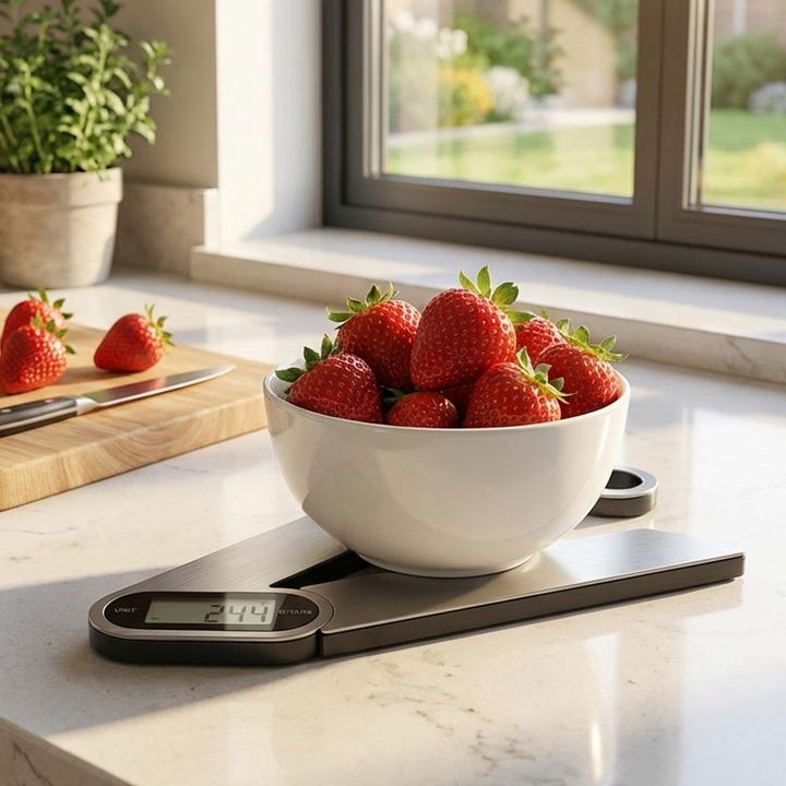Produktbild Excellent Houseware Professionelle Digitale Küchenwaage Ausklappbar 28cm – Hochpräzise, bis 5kg