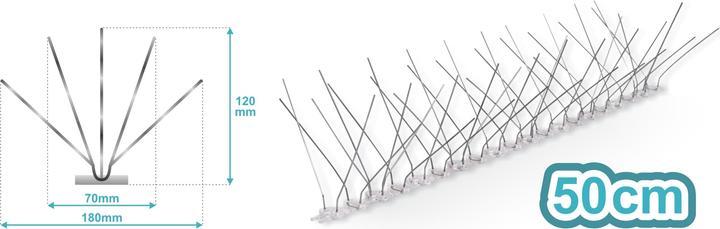 piccione di difesa, repellente per uccelli, paura degli uccelli, punte 10x50cm