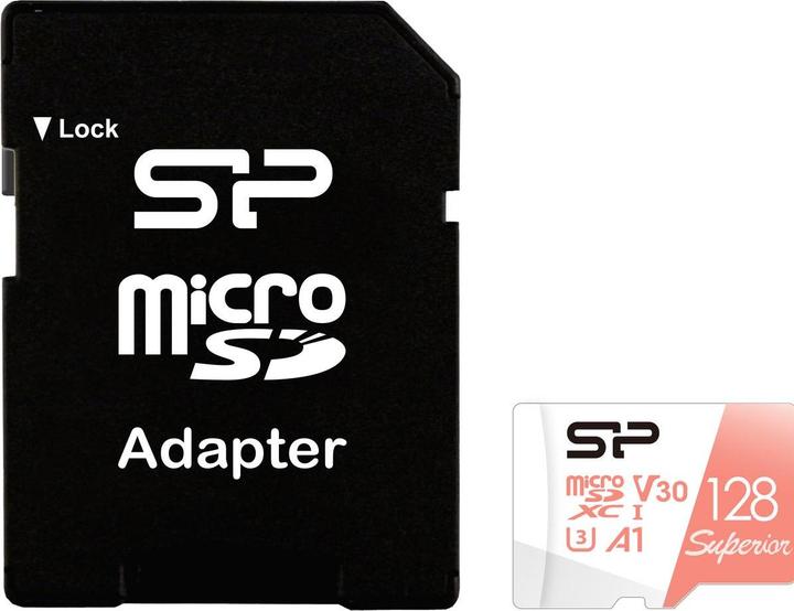 Produktbild Silicon Power memory card Superior Micro SDXC 128GB UHS-I A3 V30 (128 GB, microSDXC, U3, UHS-I)