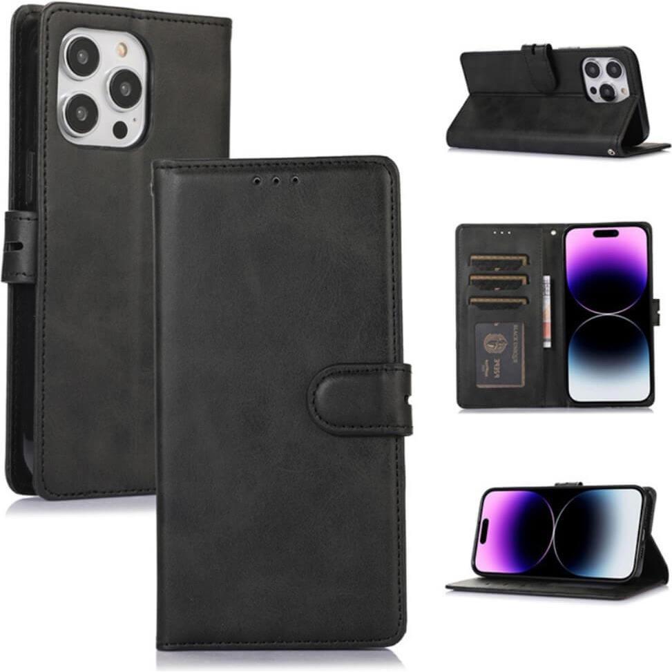 Thumbnail - Cover-Discount iPhone 15 Pro - Premium Handyhülle Etui schwarz (Apple iPhone 15 Pro), Smartphone Hülle, Schwarz