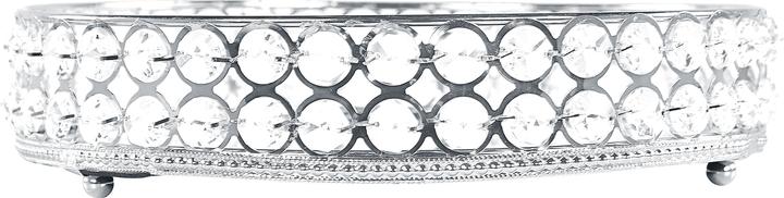 Beliani Dekotablett Glas / Eisen Spiegeleffekt ø 25 cm silber VATAN (25 x 25 x 6 cm)