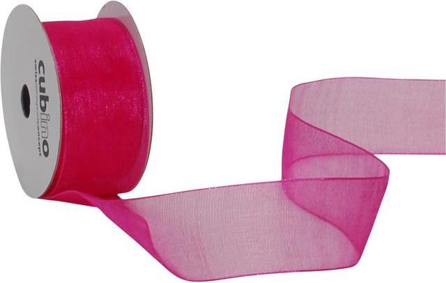 Actual product image Spyk Tape Cubino Organsa 2682.289 40mmx3m pink (Gift ribbon, 1 x)