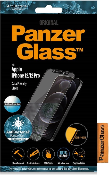 Produktbild PanzerGlass Case Friendly Black (1 Stück, Apple iPhone 12, Apple iPhone 12 Pro)