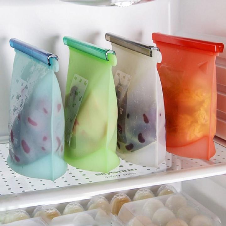 Produktbild JTI Wiederverwendbarer Silikon-Druckverschlussbeutel mit Massangaben - Grün (1 x)