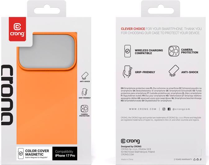 Produktbild Crong Color Cover Magnetic Case with MagSafe for iPhone 17 Pro - Orange (Apple iPhone 17 Pro)