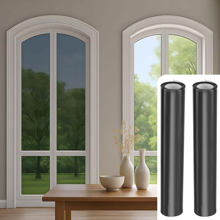 Casativo 2er-Set Sichtschutzfolie, grau-matt, 60 x 200 cm (200 x 60 cm)