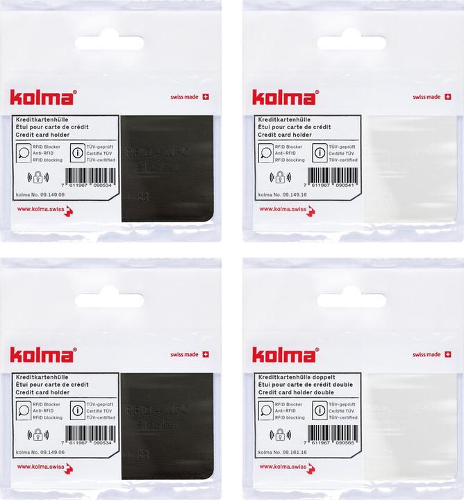 Image du produit Kolma Kreditkartenhülle mit RFID Blocker Schwarz, Detailfarbe