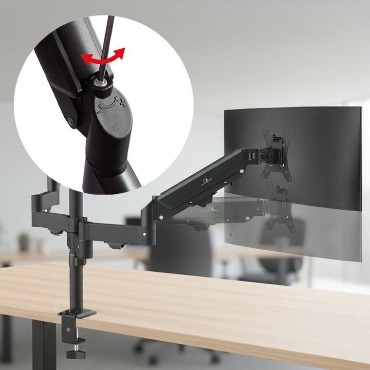 Actual product image Maclean Halterung für 3 Maclean-Monitore Gasfeder 17 -27 2-8kg schwarz MC-137 (27", 8 kg)