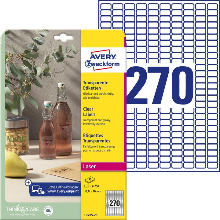 Productafbeelding Avery Transparante etiketten