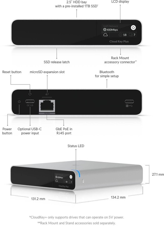 Image du produit Ubiquiti SSD UCK-G2 (Enregistreur vidéo en réseau (NVR))