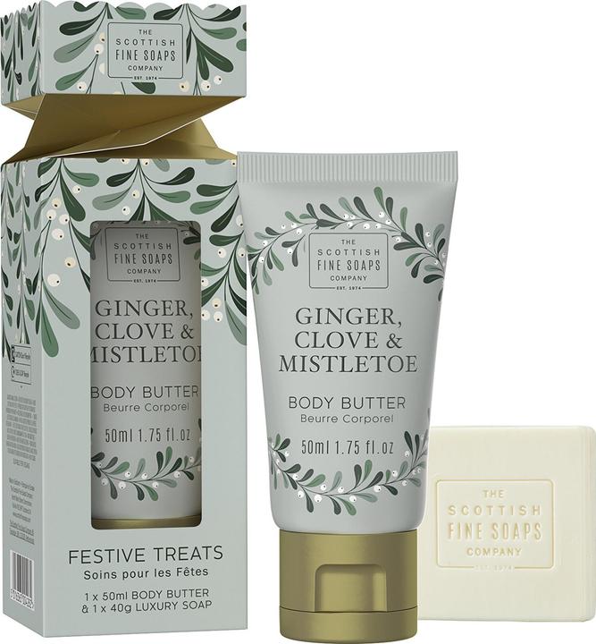 Immagine prodotto Scottish Fine Soaps Trattamenti festivi Ginger. Mini set regalo per la cura del corpo con chiodi di garofano e vischio (Set per la cura del corpo)