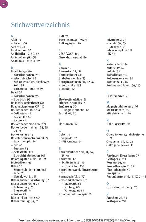 Produktbild Frauengesundheit: Gebärmuttersenkung und Inkontinenz (Deutsch, Ursula Peschers, 2024)