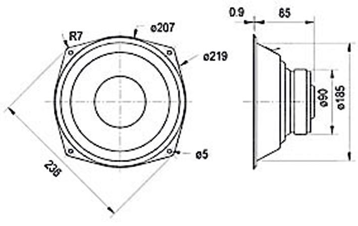 Actual product image Visaton HiFi woofer WS 20 E, 8 Ohm