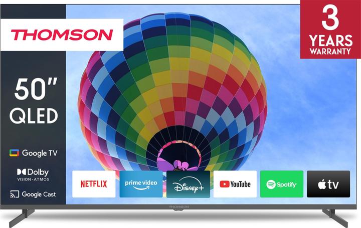 Produktbild Thomson TV Set||50"|4K/Smart|QLED|3840x2160|Wireless LAN|Bluetooth|Google TV|Black|50QG4S14 (55", QLED, 4K)