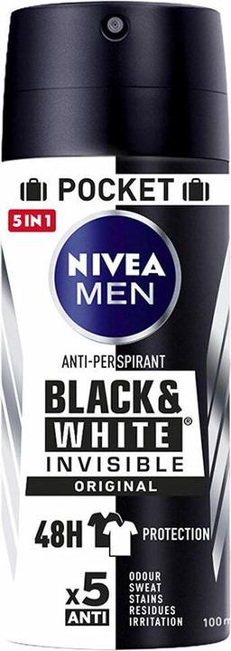 Actual product image NIVEA MEN Deodorant Black & White Invisible 100 ml (Spray, 100 ml)