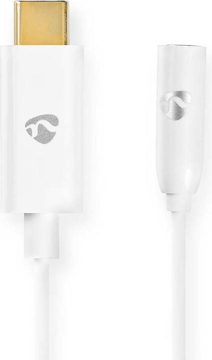 Produktbild Nedis USB-C Stecker -> Klinkenbuchse 3.5mm Länge=15cm, weiss, Blister (3.5mm Klinke, USB-C)
