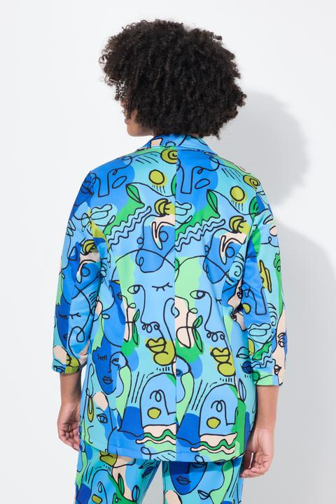 Actual product image Angel of Style 3/4-Sleeve Open Front All-Over Print Blazer (50)