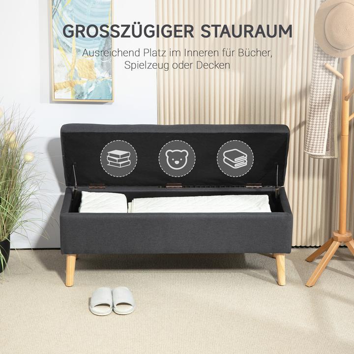 Produktbild Homcom Sitzbank Polyester, Kautschukholz Dunkelgrau (39 cm)