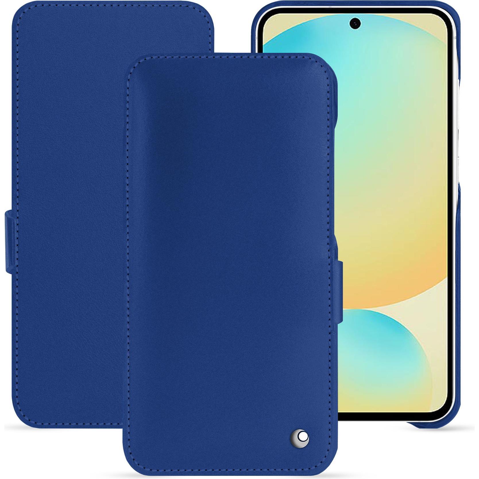 Noreve Lederschutzhülle horizontal (Samsung Galaxy S24 FE), Smartphone Hülle, Blau