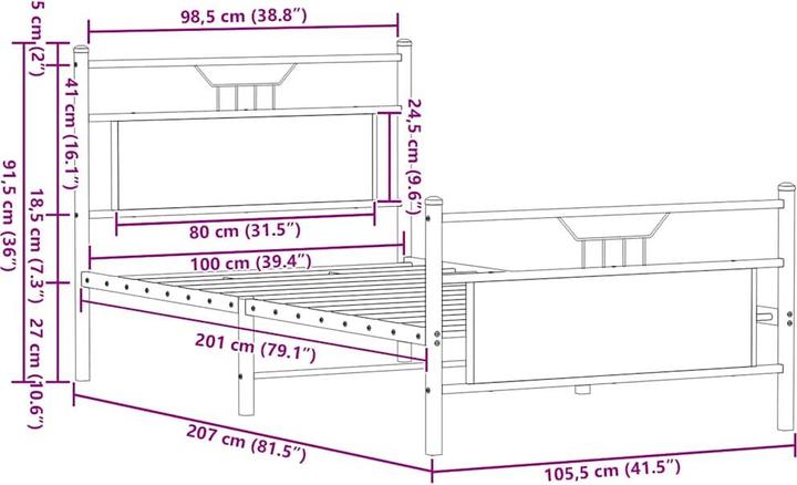 Image du produit vidaXL Bettgestell (100 x 200 cm)