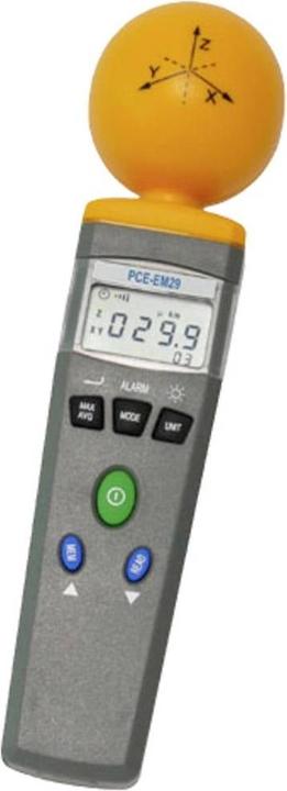 1 x battery, 1 x PCE-EM 29 radiation meter, 1 x manual (complete in carrying case), 1 x triaxial spherical probe