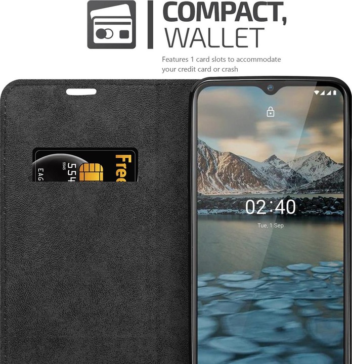 Actual product image Cadorabo Book Invisible Magnet Cover (Nokia 2.4)