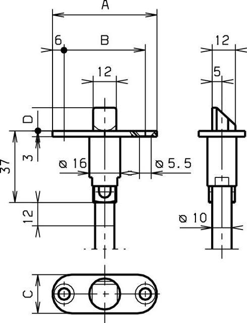 Actual product image BKS G-U spring-loaded latch bolt B 1796