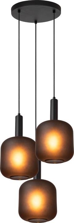 Actual product image Lucide hanglamp 3xe27 bruin/zwart glass (E27)