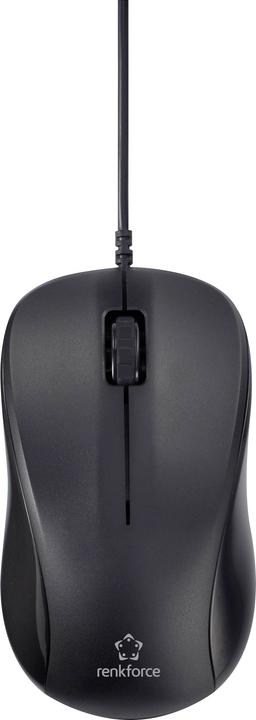 Produktbild Renkforce RF-WEM-110 Maus USB Optisch Schwarz 3 Tasten 1000 dpi (Kabelgebunden)