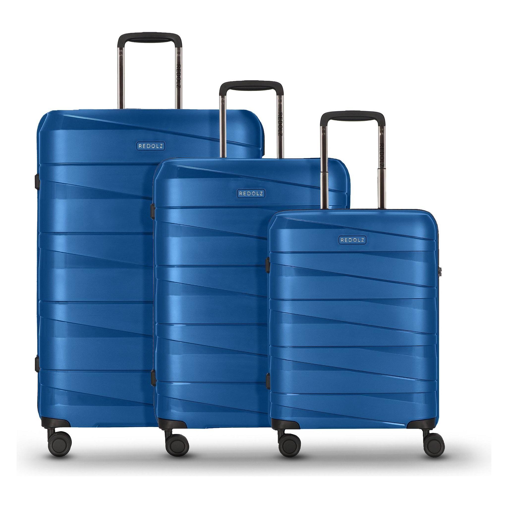 Redolz, Koffer, Essentials 10 3-Set 4 Rollen Kofferset 3-teilig, Blau, (188 l)