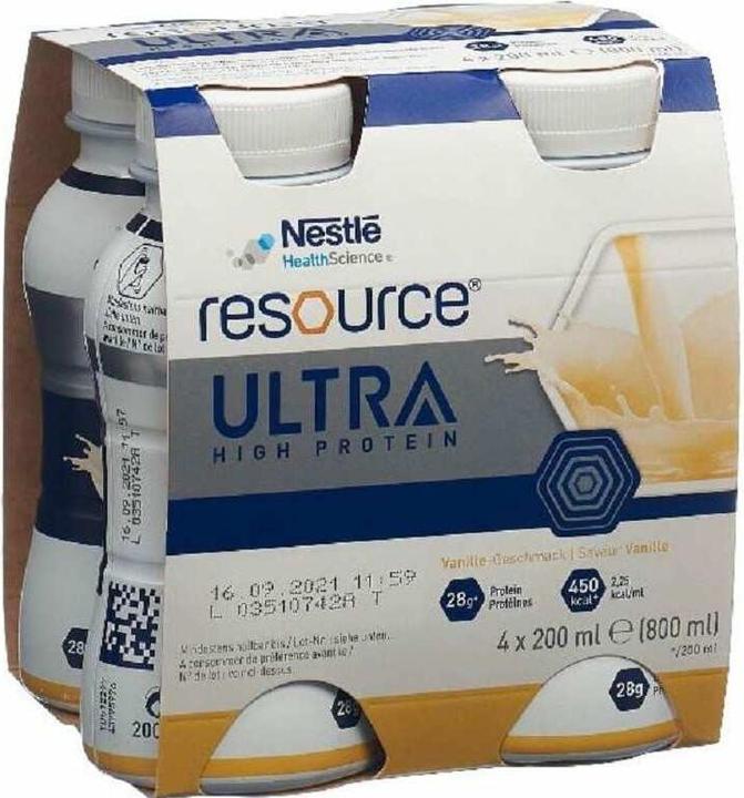 Image du produit Nestlé Resource Ultra + Vanille CH 4 Fl 200 ml (Vanille)