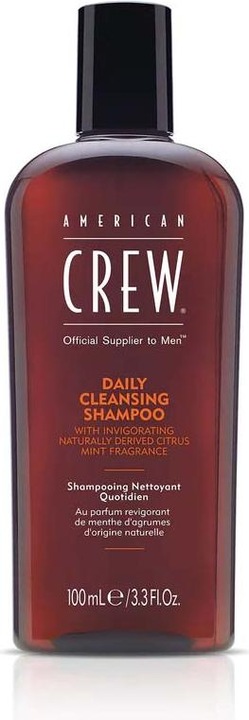 Actual product image American Crew Men's Daily Cleansing Shampoo with Citrus Mint Fragrance 3.3 Fl Oz (100 ml, Liquid shampoo)