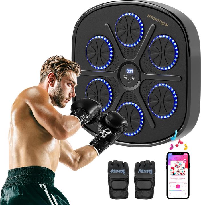 SportNow Music Boxing Machine Kunstleder, Kunststoff Schwarz (41.80 cm)