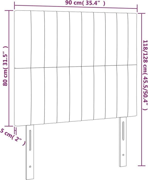 Produktbild vidaXL LED Kopfteil (90 x 5 x 128 cm)