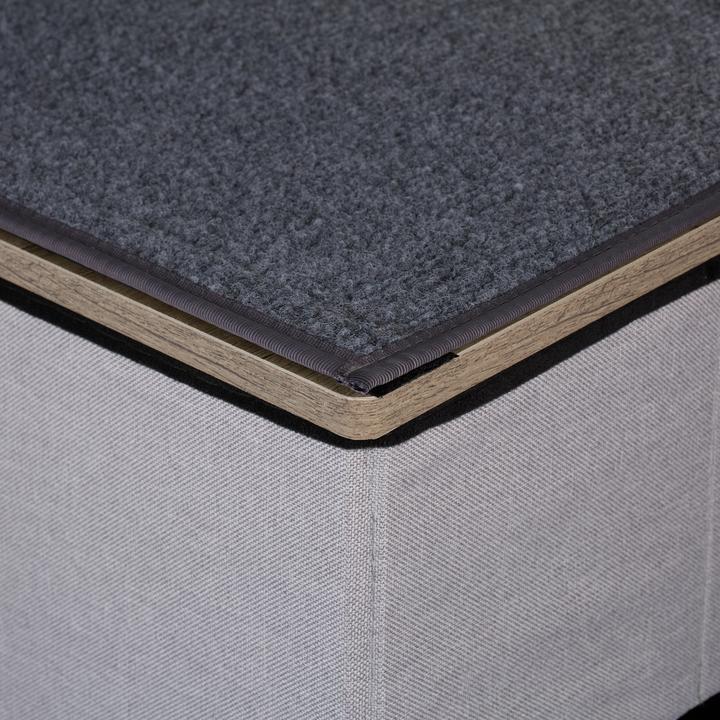 Produktbild Relaxdays - Hundetreppe 3 Stufen mit Höhle, Anthrazit / Grau / Weiss, H x B x T: ca. 41,5 x 72 x 33 c (Hund, Faltbar)