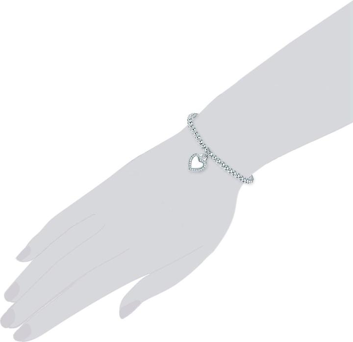 Actual product image Lulu & Jane Ladies heart brass cubic zirconia silver - 29429 (18 cm, Brass)