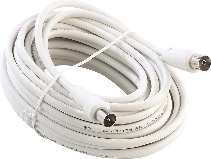Image du produit Goobay câble de raccordement d'antenne, 100% blindé, ferrite, blanc, 10 m (80 dB, Câble d'antenne)