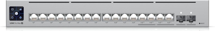 Actual product image Ubiquiti Pro Max 16 PoE Managed Switch 2x 10G SFP+, 4x 2.5GbE (PoE++), 12x 1GbE (PoE+) (18 Ports)