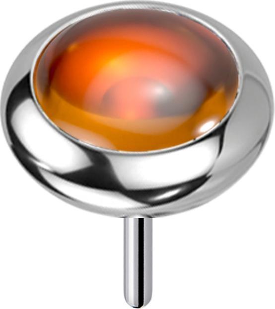Produktbild Star Piercing Threadless silber Scheibe abgerundet roter Onyx Stein (Titan, Mineralisch, ohne Messing)