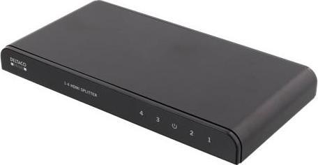 Actual product image Deltaco prime hdmi splitter 1 to 4 splitter 4k hdcp 3d black