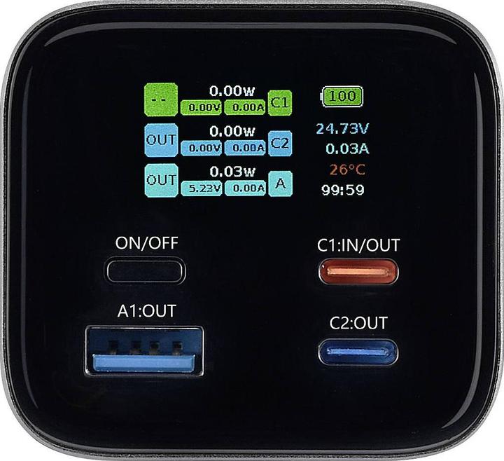 Produktbild Voltcraft VC-C909 Powerbank 27000 mAh Power Delivery 3.0 Li-Ion Schwarz-Silber (27000 mAh, 99.90 Wh)