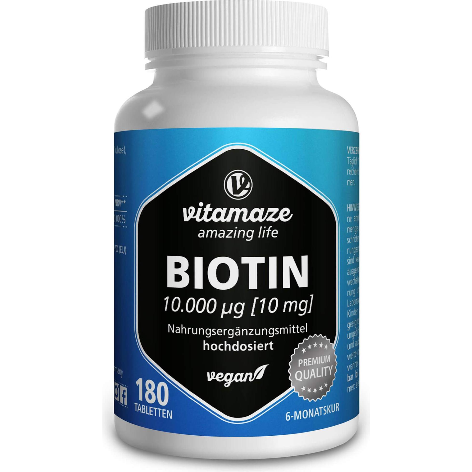 Vitamaze, Vitamine + Nahrungsergänzung, Biotin (180 Stück, Tabletten, 45 g)